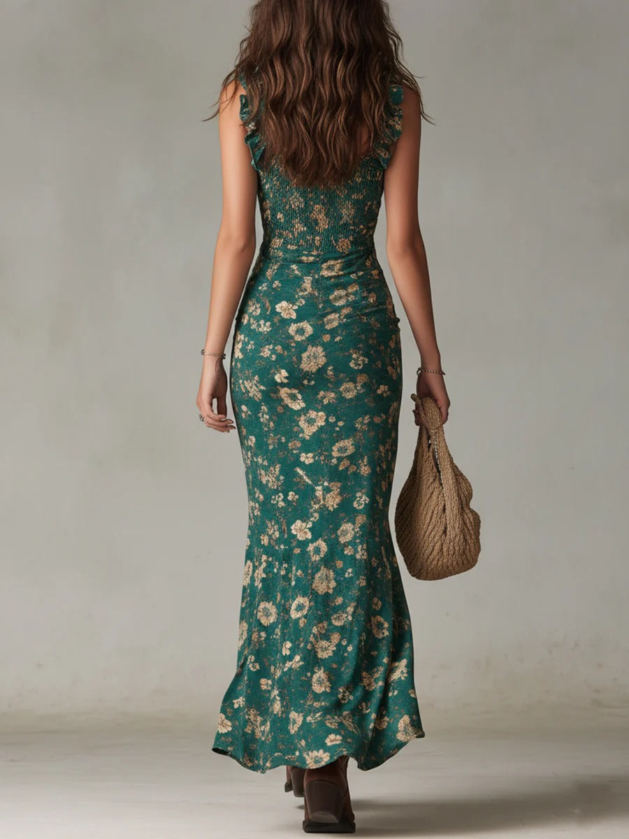 Valeria | Vestido Largo Boho Retro con Abertura