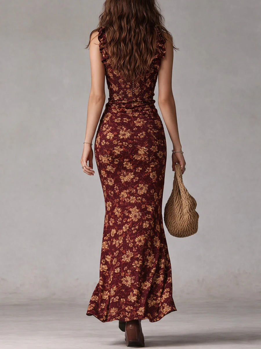 Valeria | Vestido Largo Boho Retro con Abertura