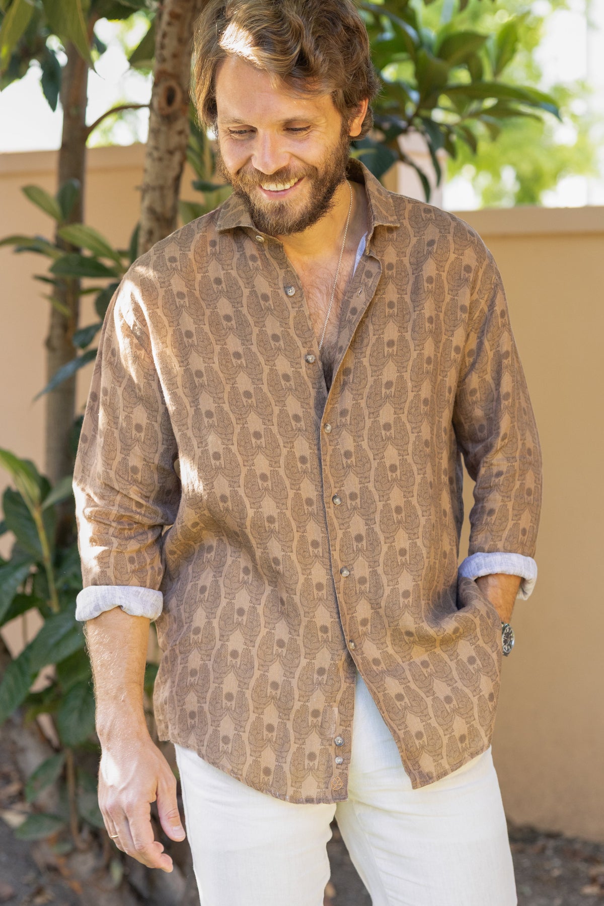 Camisa Lino Dore Tostada