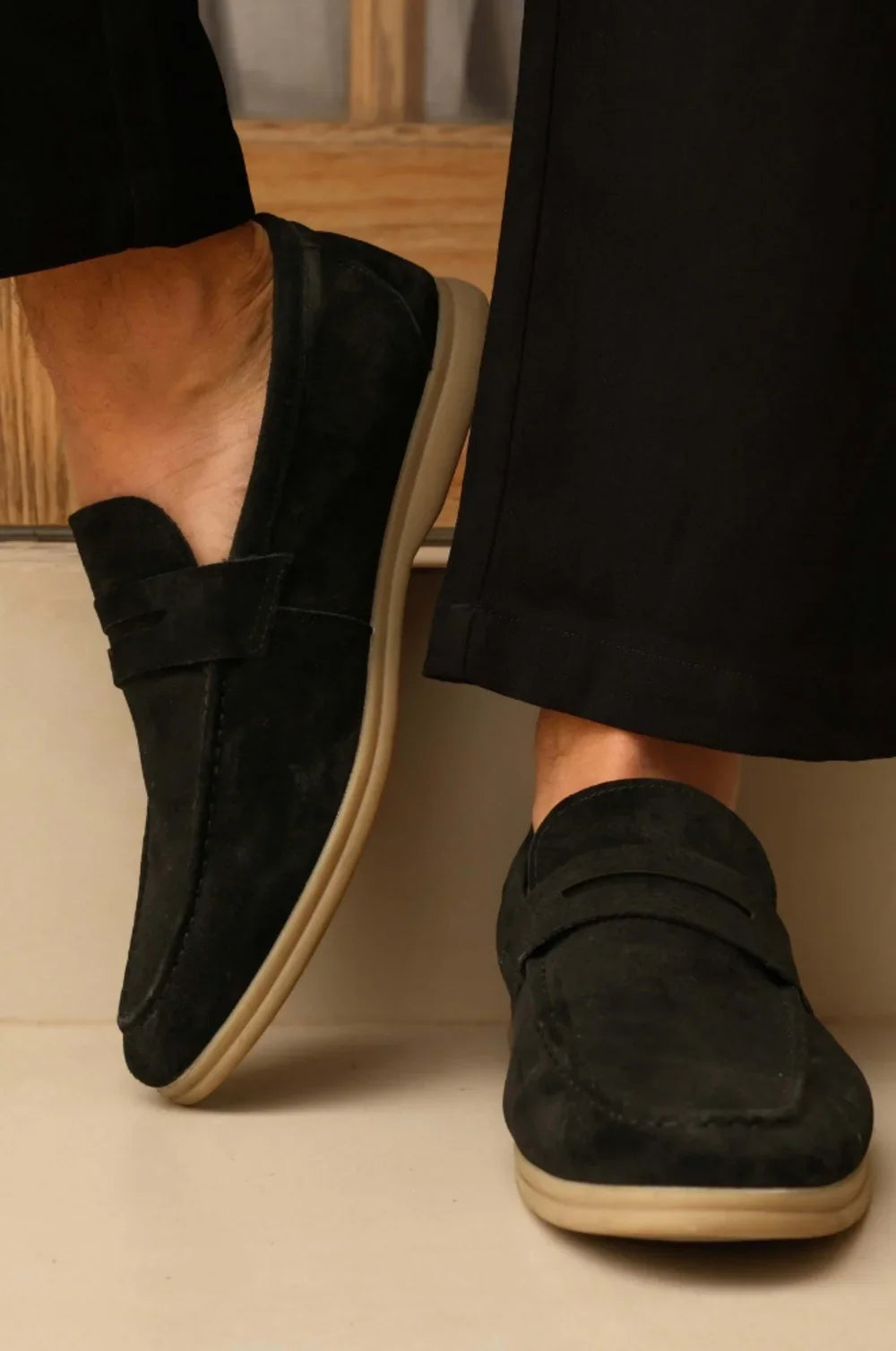 Mocassins en cuir suédé