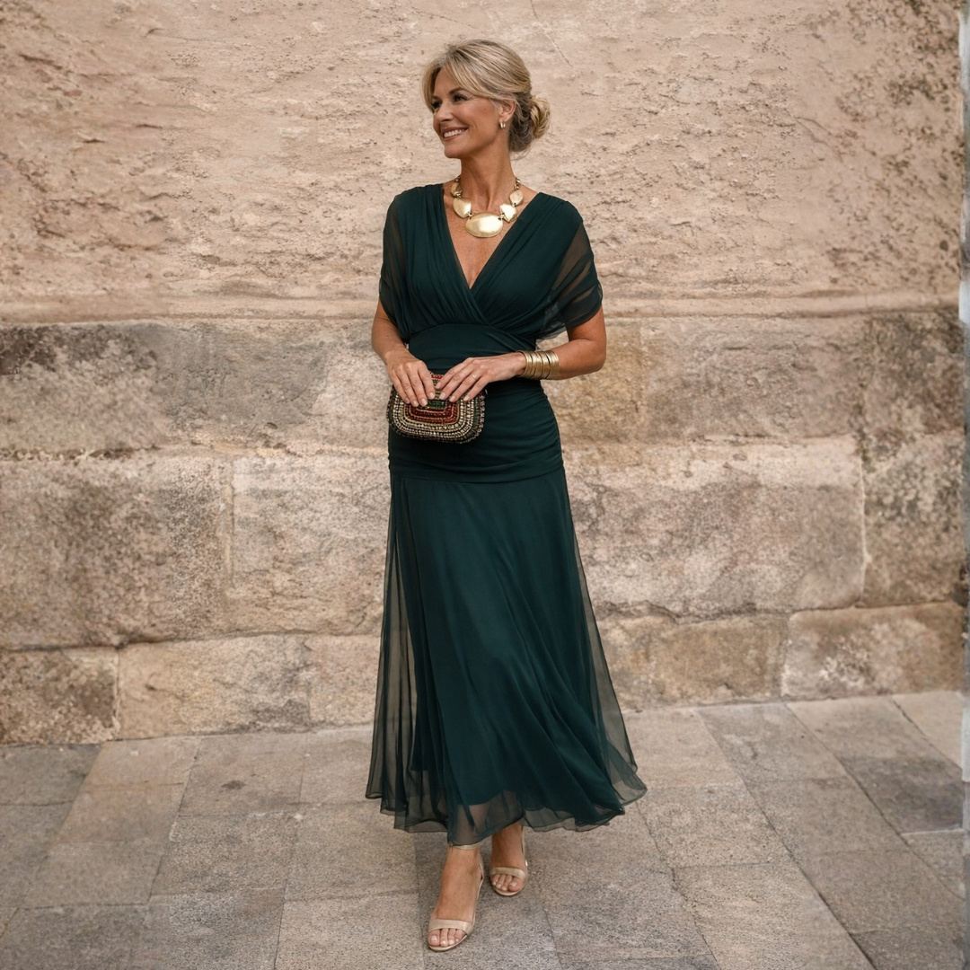 Mikaela | Vestido maxi con hombros descubiertos