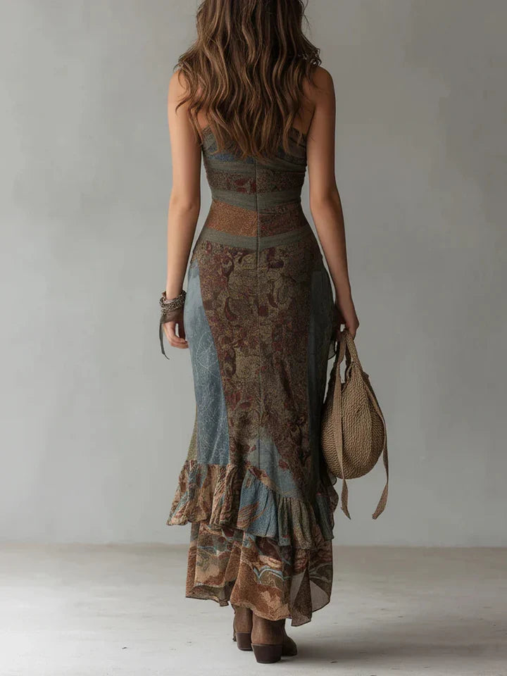 Elena | Vestido largo asimétrico de un solo hombro