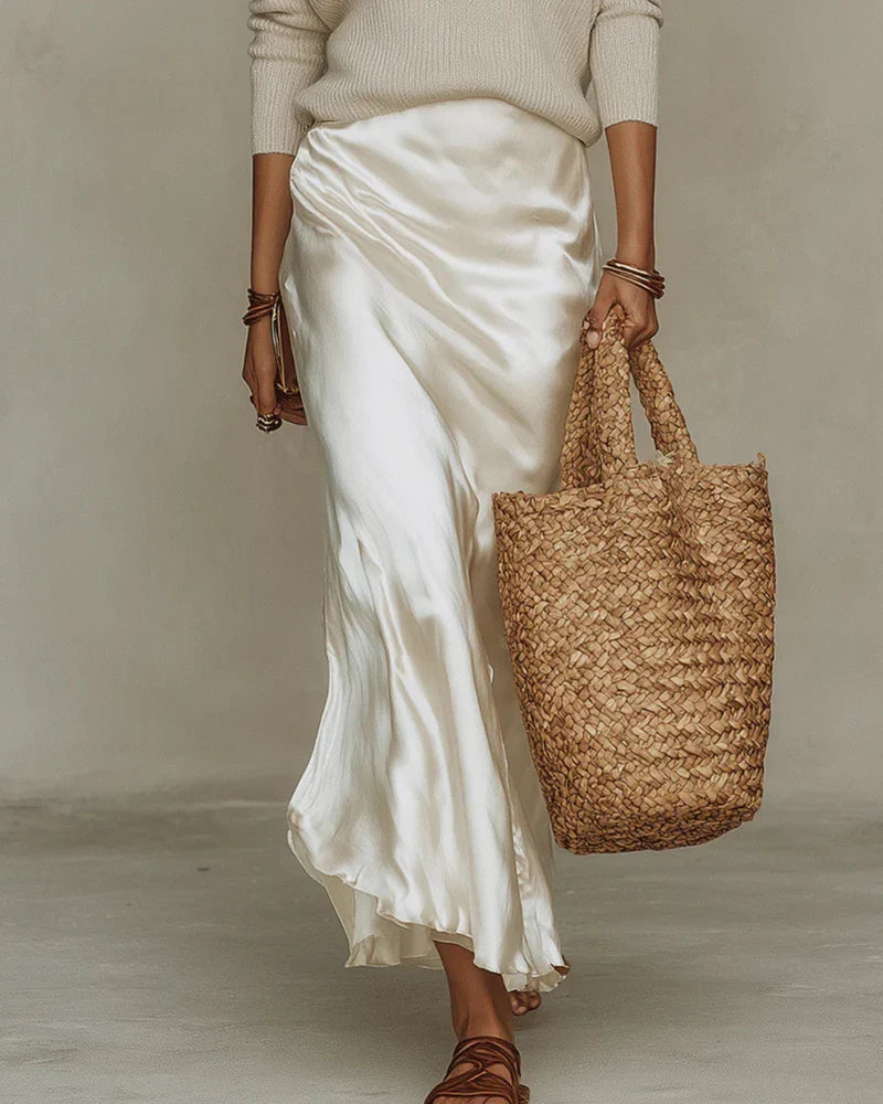 Elena | Vestido Satinado Con Jersey Incluido