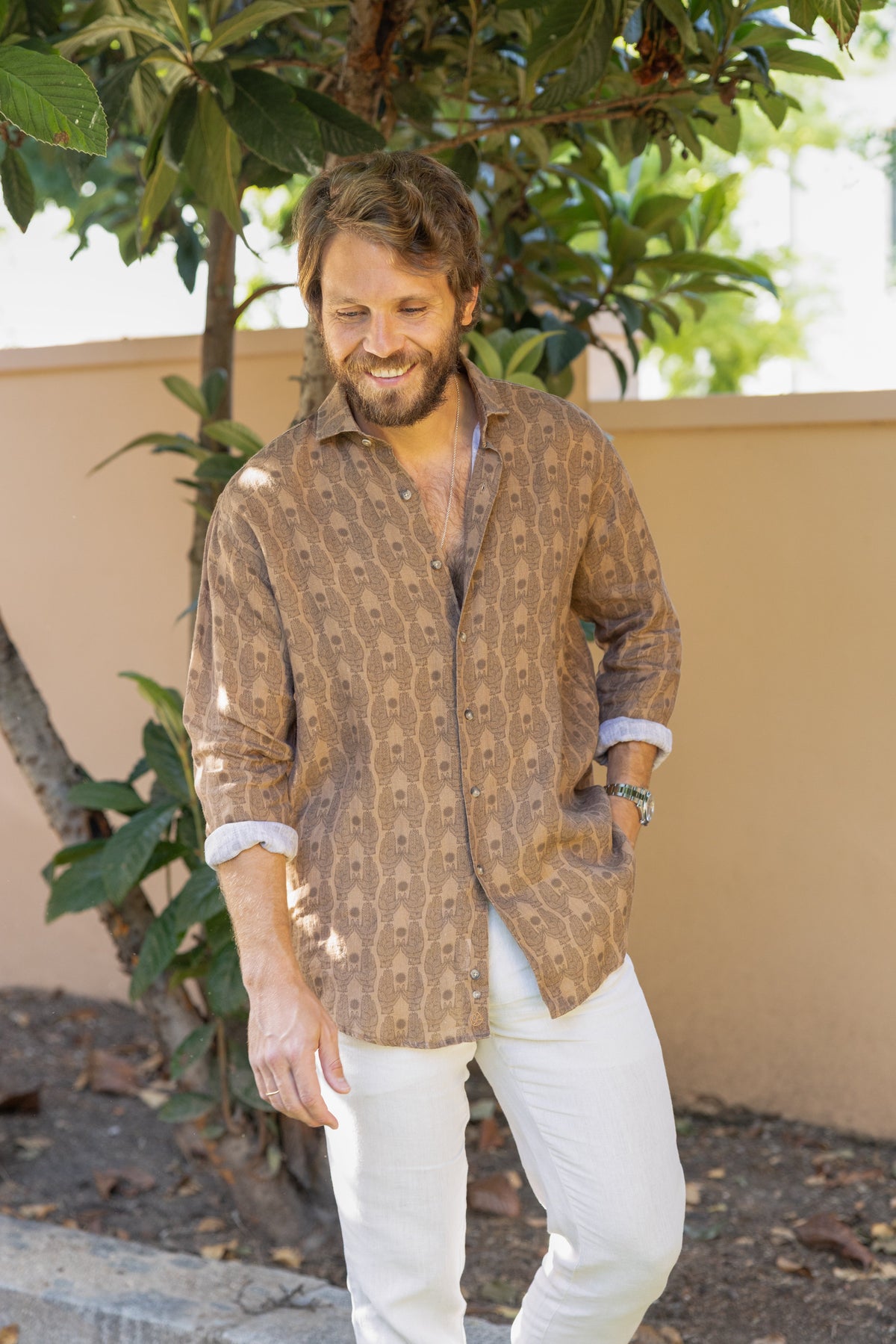 Camisa Lino Dore Tostada