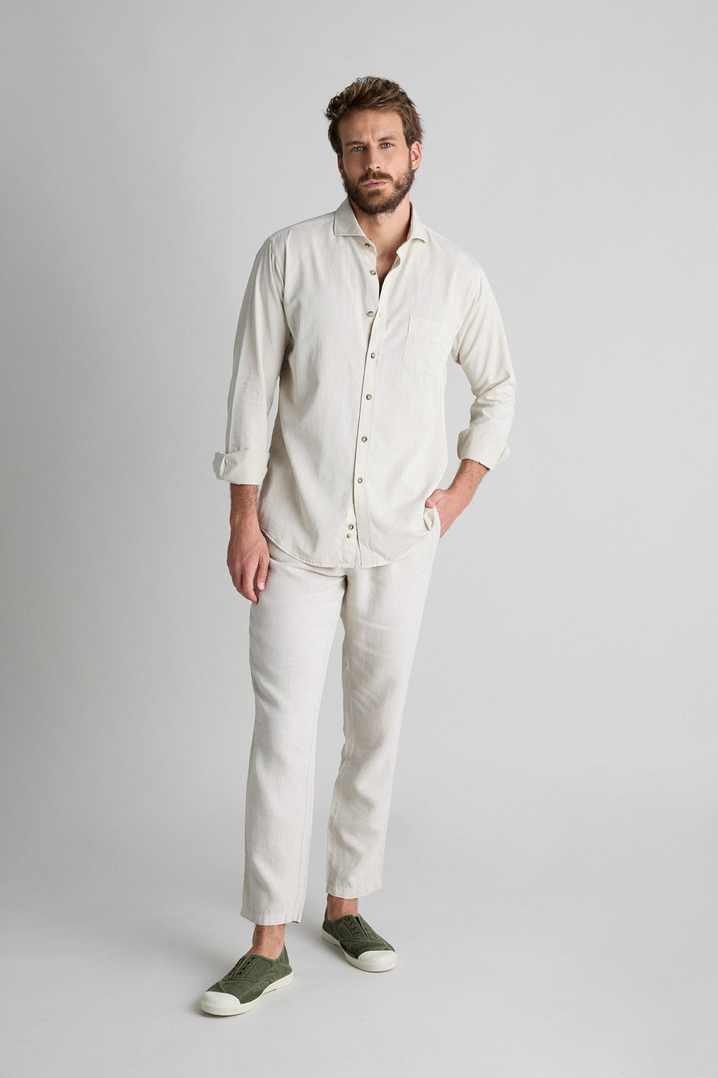 Camisa Tencel Bolsillo Arena