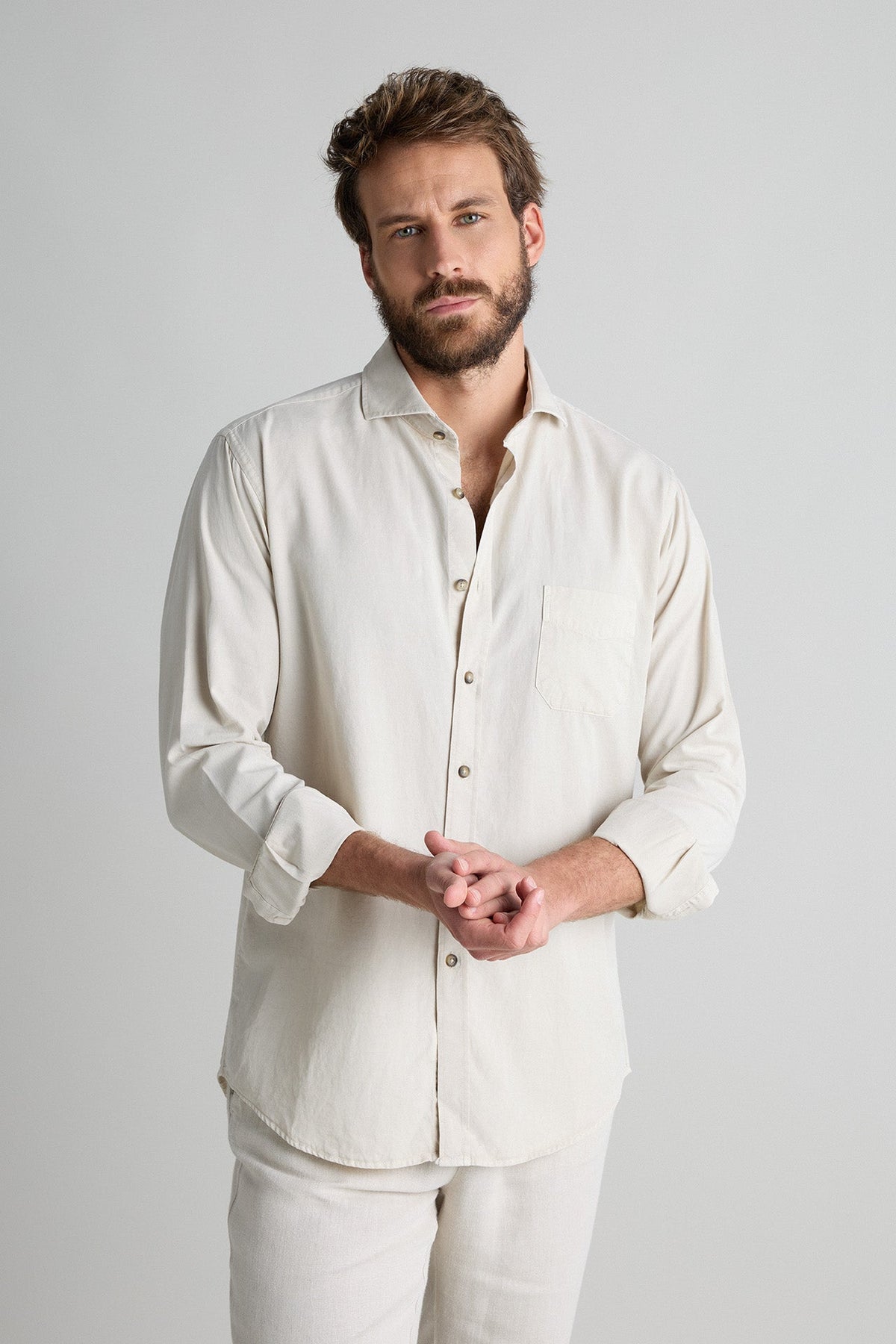 Camisa Tencel Bolsillo Arena