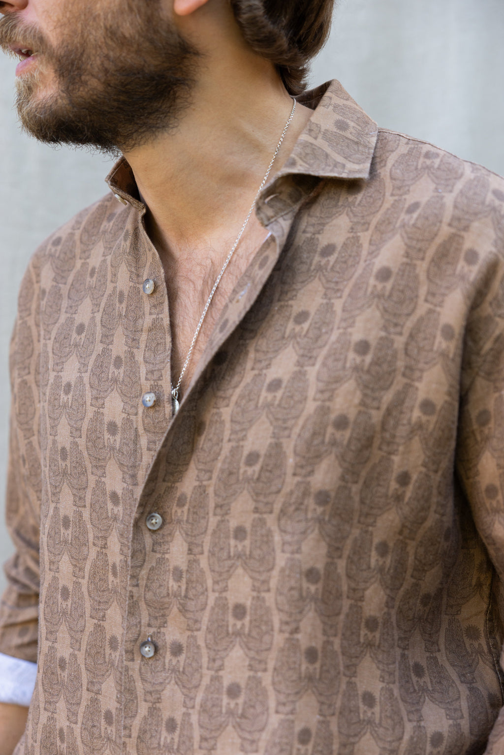 Camisa Lino Dore Tostada