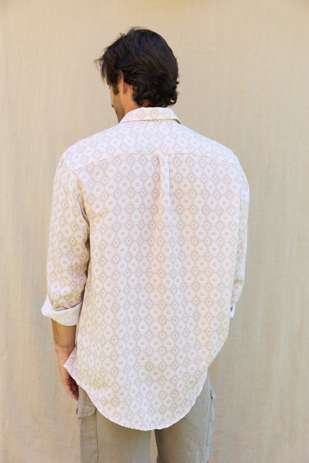 Camisa Lino Palm Blanca
