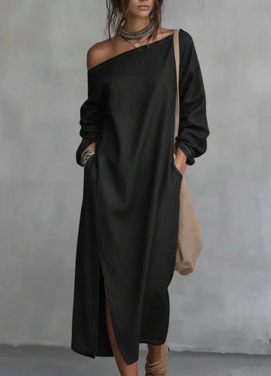 Ángela | Vestido Asimétrico De Lino