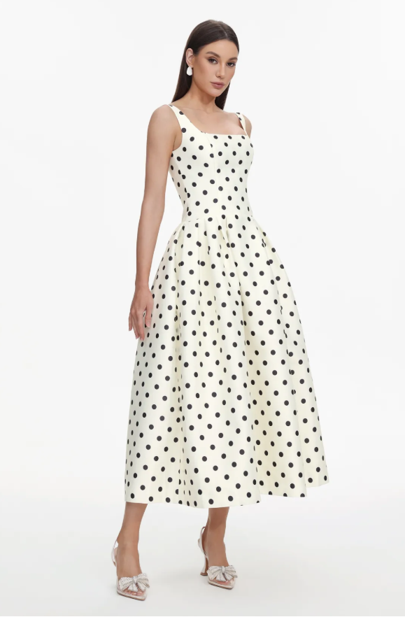 Vestido largo sin mangas estampado de ondas