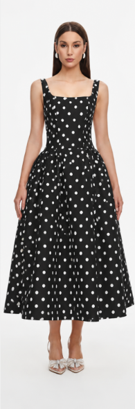 Vestido largo sin mangas estampado de ondas