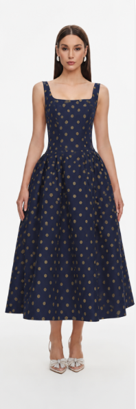 Vestido largo sin mangas estampado de ondas
