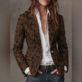 Blazer entallado para mujer de jacquard con estampado paisley