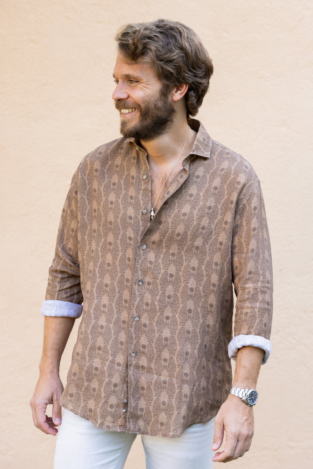 Camisa Lino Dore Tostada