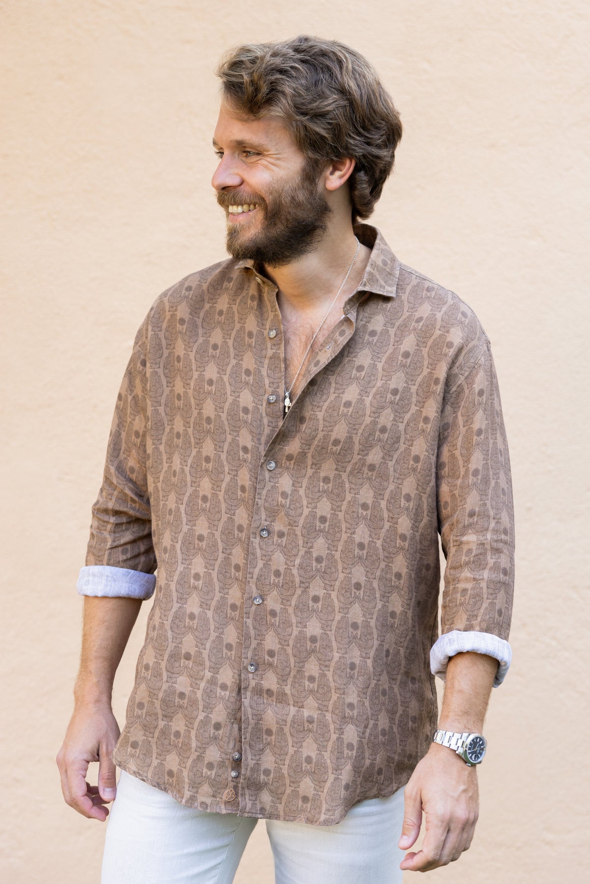 Camisa Lino Dore Tostada
