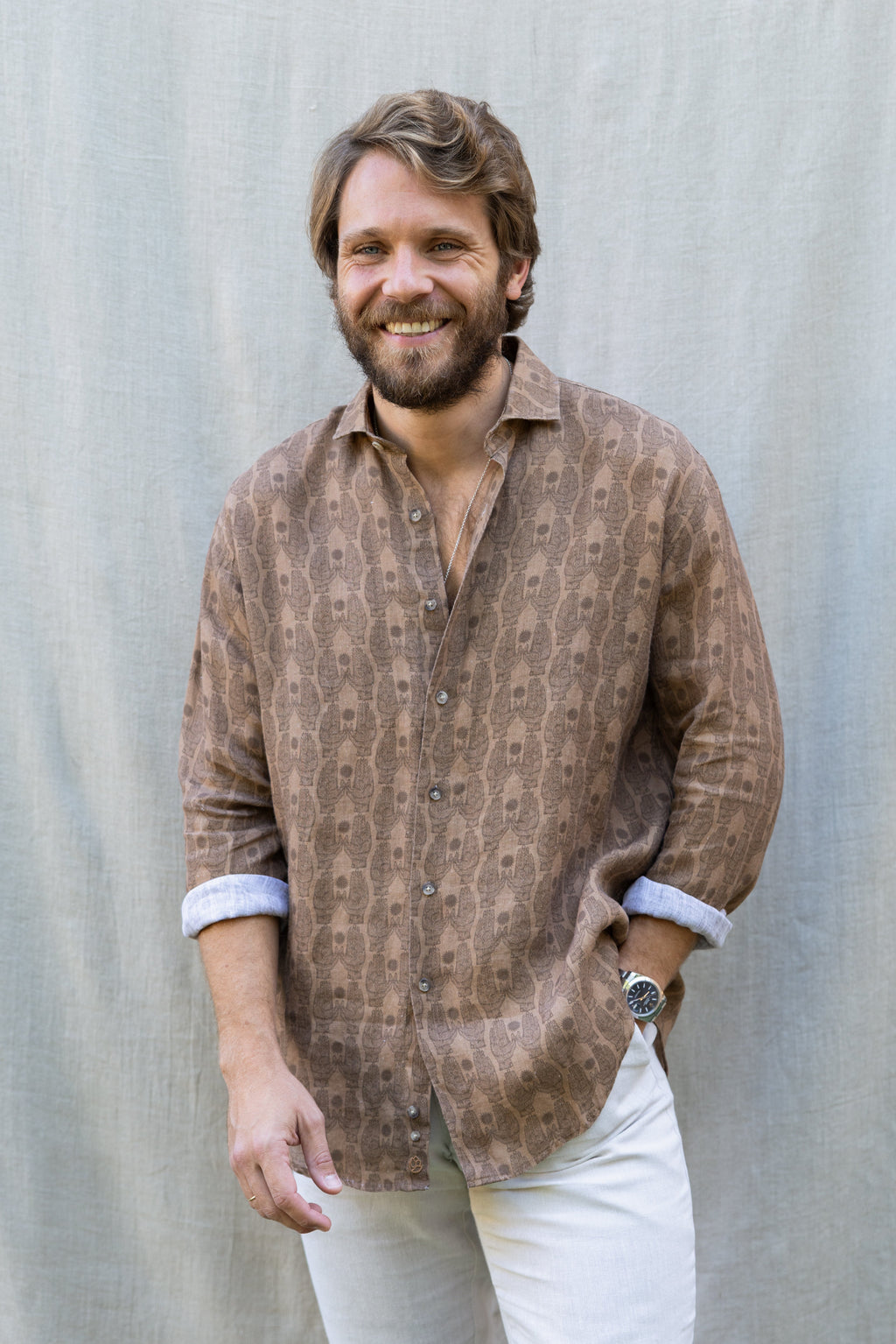 Camisa Lino Dore Tostada