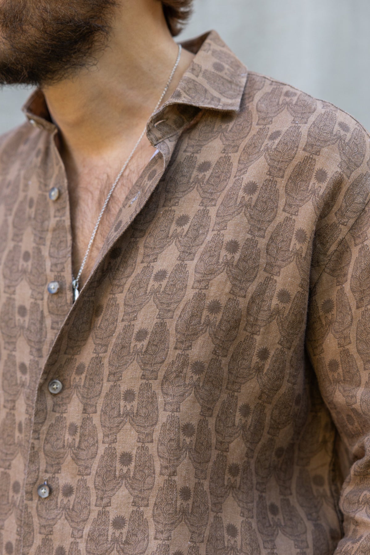 Camisa Lino Dore Tostada