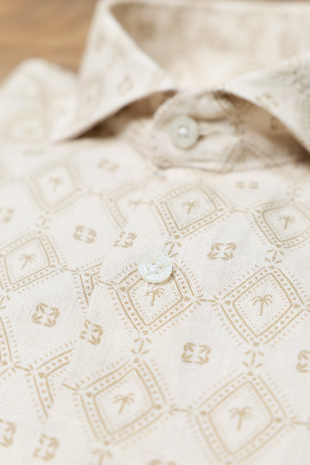 Camisa Lino Palm Blanca