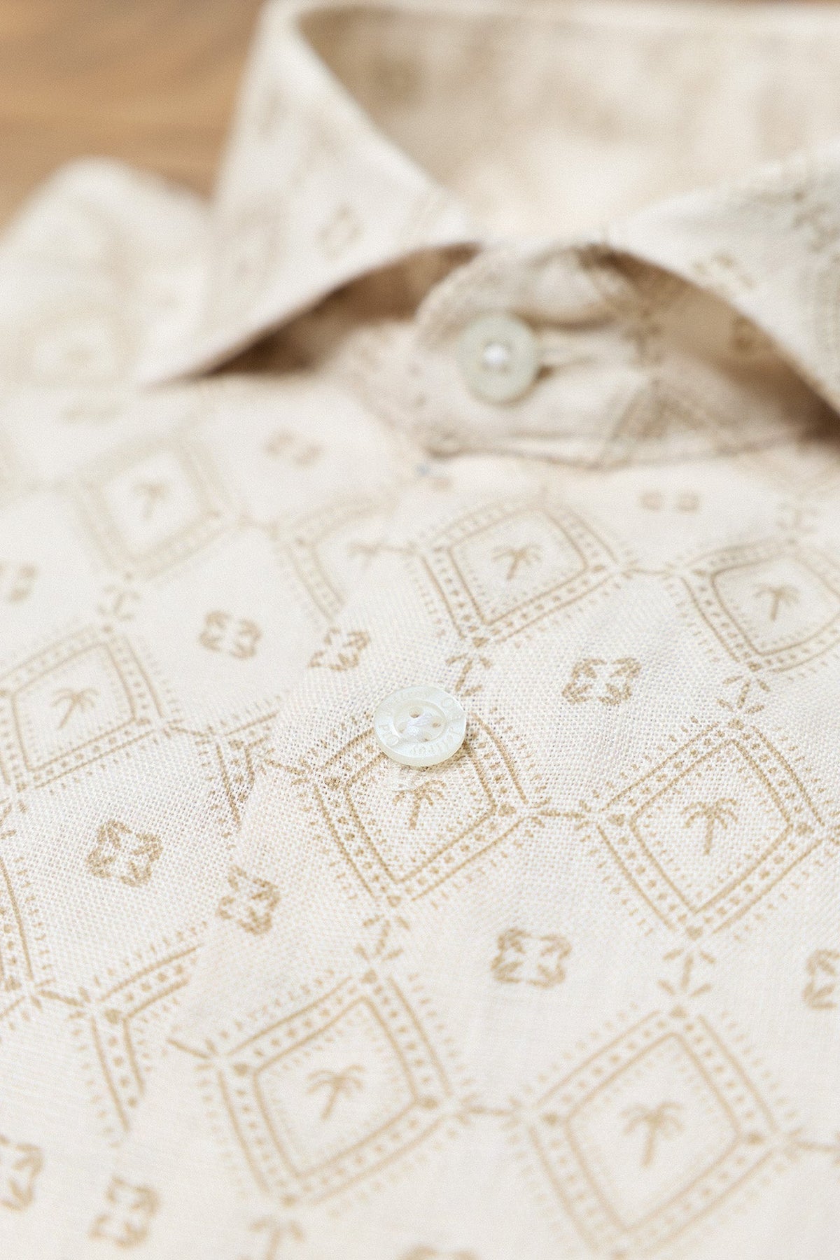 Camisa Lino Palm Blanca
