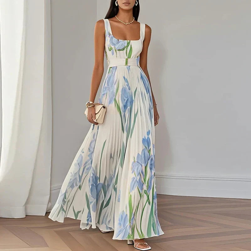 Oriah | Vestido maxi de línea A con estampado floral