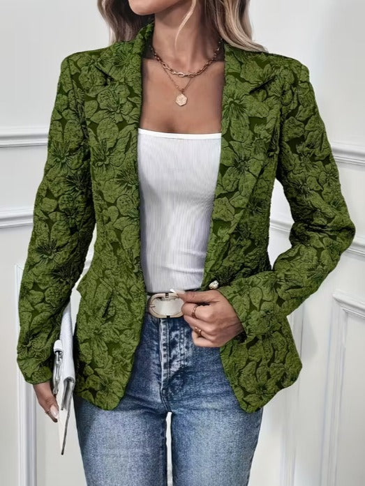 Blazer entallado para mujer de jacquard con estampado paisley