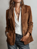 Blazer vintage da donna marrone