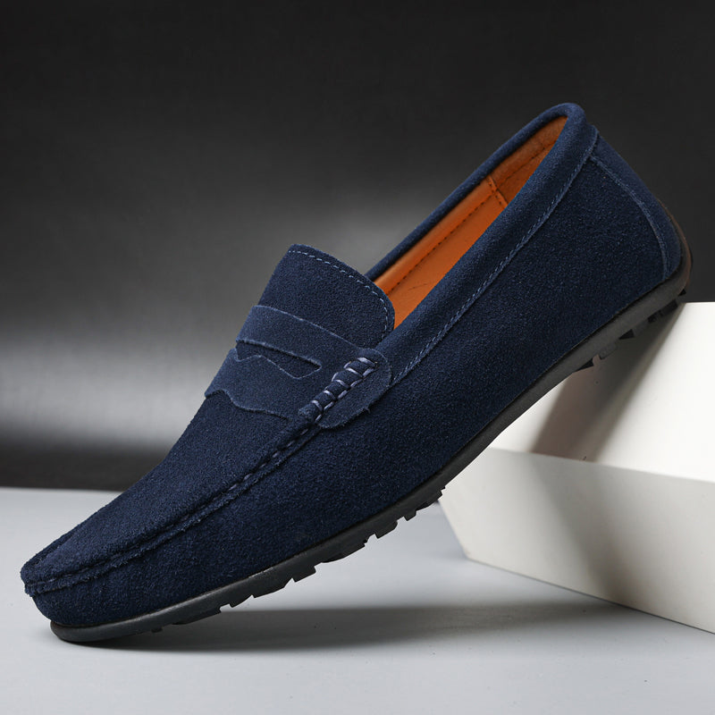 Mocasines retro de ante
