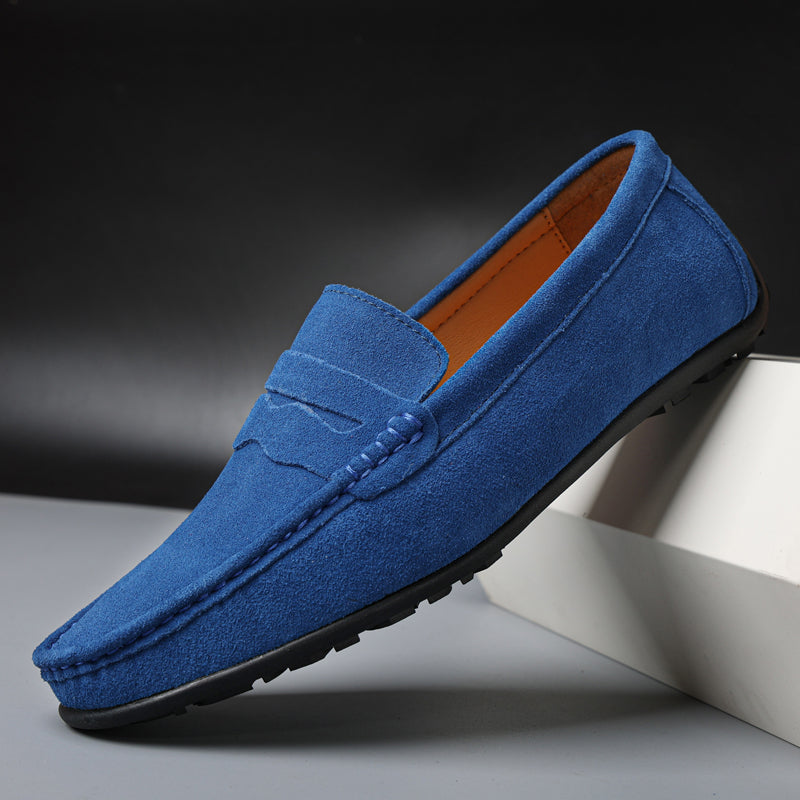 Mocasines retro de ante