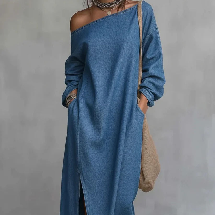 Ángela | Vestido Asimétrico De Lino
