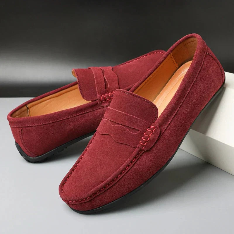 Mocasines retro de ante